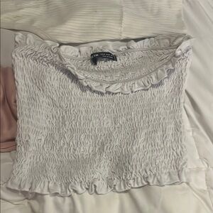 Shein White Ruffled Women's Top